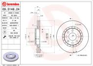 09.5148.24 BREMBO - TARCZA HAM. PRZEDNIA OPEL ASTRA 91-00, VECTRA 88-99