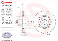 09.6925.14 BREMBO - TARCZA HAM. PRZEDNIA CITROEN XANTIA 95-98