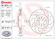 09.8670.1X BREMBO - TARCZA HAM. PRZEDNIA XTRA FRONT  CITRO╦N/PEUGEOT