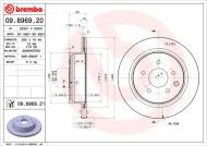 09.8969.21 BREMBO - TARCZA HAM. TYLNA UV NISSAN X-TRAIL  01-07 TYŁ