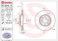 09.9078.11 BREMBO - TARCZA HAM. PRZEDNIA/TYLNA UV RENAULT CLIO III 05-