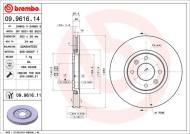 09.9616.11 BREMBO - TARCZA HAM. PRZEDNIA UV PEUGEOT 406 95-04 1,9TD-3,0