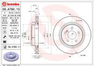09.A760.11 BREMBO - TARCZA HAM. TYLNA UV MERCEDES W204 C-KLASA 07- TYŁ