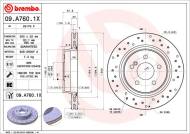09.A760.1X BREMBO - TARCZA HAM. TYLNA XTRA REAR  MERCEDES-BENZ/MERCEDES-BENZ (BB
