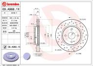 09.A968.1X BREMBO - TARCZA HAM. PRZEDNIA XTRA FRONT  FORD (CHANGAN)/MAZDA/MAZDA