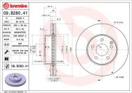 09.B280.41 BREMBO - TARCZA HAM. PRZEDNIA UV FRONT  MERCEDES-BENZ/MERCEDES-BENZ (