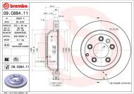 09.C884.11 BREMBO - TARCZA HAM. TYLNA UV REAR  AUDI/PORSCHE/VW