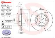 09.D210.11 BREMBO - TARCZA HAM. PRZEDNIA UV FRONT  HYUNDAI/KIA