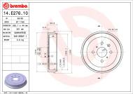 14.E276.10 BREMBO - BĘBEN HAM. REAR  TOYOTA 