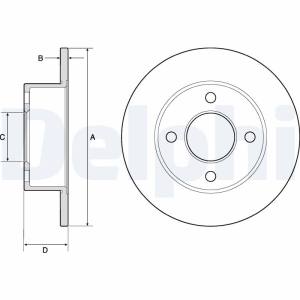 BG2343 DELPHI - TARCZA HAM. TYLNA 1.8 84-90,2.0 88-89,2.2/2.3 82-90,2.0D/TD